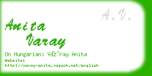 anita varay business card